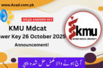 KMU Mdcat Answer Key 26 October 2025 | Announced