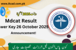 MDCAT Result 2025 Answer Key 26 October | Check Now
