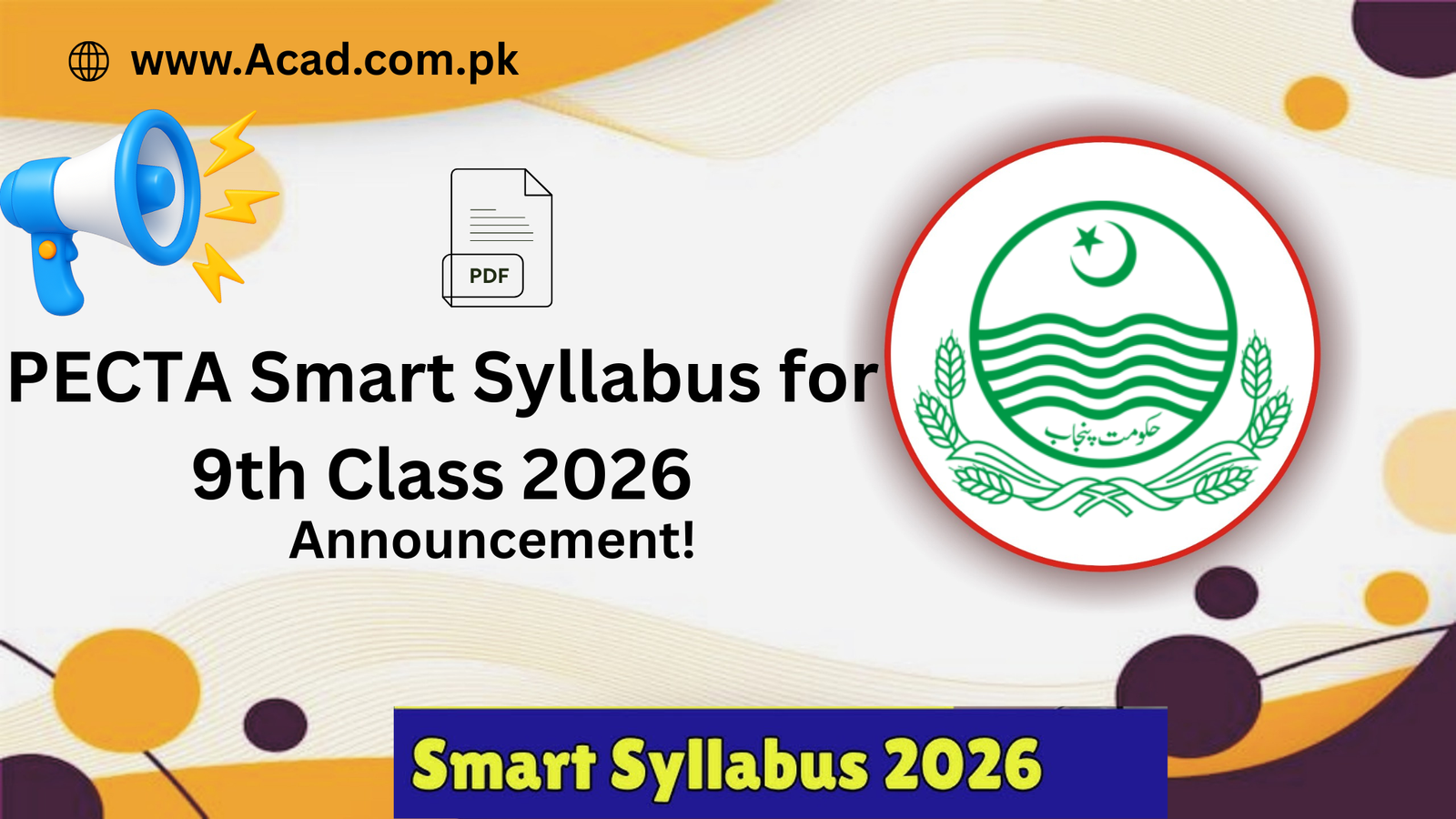 PECTA Smart Syllabus for 9th Class 2026
