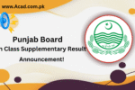 Punjab Board 10th Class Supplementary Result 2025 Date Announced