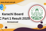 SSC Part 1 Result 2025 Karachi Board Science Group | bsek.edu.pk