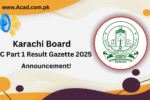 SSC Part 1 Result Gazette 2025 Karachi Board