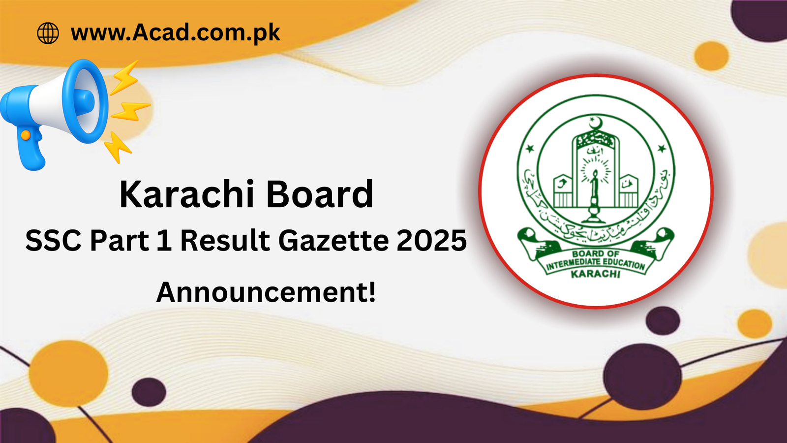 SSC Part 1 Result Gazette 2025 Karachi Board
