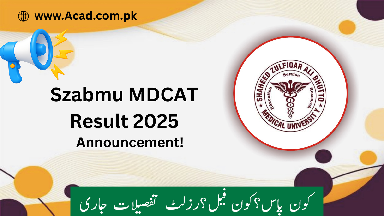 Szabmu Mdcat Result 2025 | www.szabmu.edu.pk