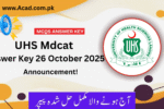 UHS Mdcat Answer Key 26 October 2025 | Download PDF Now